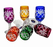 Kolorowe kryształowe kieliszki do wódki 25ml Ananas 6 sztuk MaRika