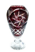 Rubinowy kryształowy wazon 30 cm Młynek Oliwka MaRika