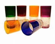 Kolorowe kryształowe szklanki do wody i drinków 320 ml Krateczka MaRika