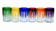 Kolorowe kryształowe kieliszki do wódki 30ml Linia 6 sztuk MaRika