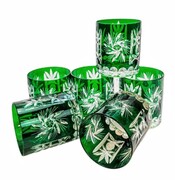 Szmaragdowe szklanki do whisky Młynek Oliwka 6 sztuk MaRika