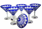 Kobaltowe kryształowe Martini 110 ml Krata Oliwka MaRika