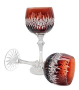 Bursztynowe kolorowe kieliszki kryształowe 2 sztuki MaRika