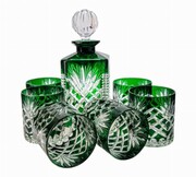 Szmaragdowy zestaw do Whisky karafka i szklanki Ananas MaRika