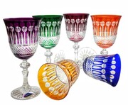 Kolorowe kryształowe kieliszki do wina 220ml Paris 6 szt MaRika