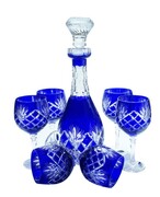 Kobaltowy kryształowy zestaw do Wina Ananas MaRika