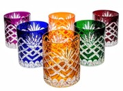 Kolorowe kryształowe szklanki do whisky 280ml Ananas 6 sztuk MaRika