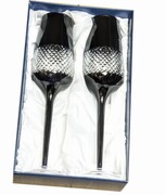 Czarne kryształowe kieliszki do szampana krateczka 2 sztuki MaRika