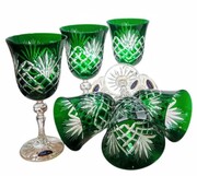 Szmaragdowe kryształowe kieliszki do wina Ananas 6 sztuk MaRika