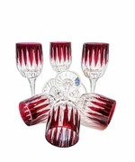 Rubinowe kryształowe kieliszki do likieru Linia 45 ml 6 sztuk MaRika