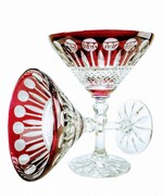Rubinowe kryształowe kieliszki do Martini Francuskie 6 sztuk MaRika