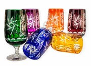 Kolorowe kryształowe kieliszki do Piwa 400 ml Młynek Oliwka MaRika