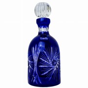 Kobaltowa kryształowa karafka do koniaku Młynek Oliwka MaRika