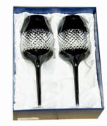 Czarne kryształowe kieliszki do wina 2 sztuki MaRika