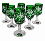 Szmaragdowe kryształowe kieliszki do wódki 25ml Ananas MaRika