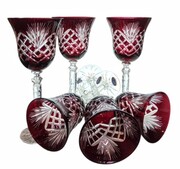 Rubinowe kryształowe Rymery 280 ml Ananas 6 sztuk MaRika