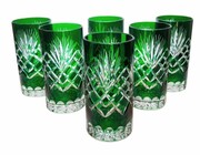 Szmaragdowe kryształowe szklanki do wody i drinków 320ml Ananas 6 sztuk MaRika