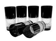 Czarne kryształowe szklanki do wody 320 ml Krateczka MaRika