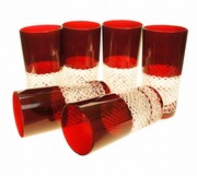 Rubinowe kryształowe szklanki do wody 320 ml Krateczka MaRika