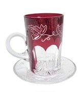Kryształowa rubinowa filiżanka 100ml Grawer MaRika