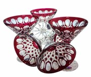 Rubinowe kryształowe Martini 110 ml Krata Oliwka MaRika