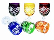 Kolorowe kryształowe kieliszki do wina 170ml Ananas 6 sztuk MaRika