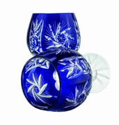 Kobaltowe kryształowe kieliszki do koniaku 250ml Młynek Oliwka zestaw 2 szt MaRika