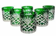 Szmaragdowe kryształowe szklanki do whisky Ananas 6 sztuk MaRika
