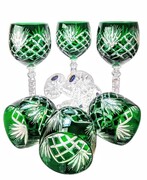 Szmaragdowe kryształowe Rymery 280 ml Ananas 6 sztuk MaRika