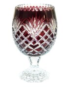 Kryształowy rubinowy wazon 30 cm Ananas MaRika