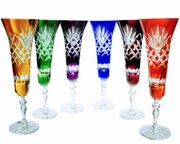 Kolorowe kryształowe kieliszki do szampana 170ml Ananas 6 sztuk MaRika