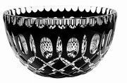 MaRika crystal Czarna kryształowa misa na owoce 20 cm Krata Oliwka MaRika