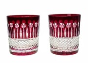 Rubinowe kryształowe szklanki do whisky 280ml Francuski zestaw 2 szt MaRika