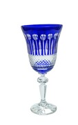 Kobaltowe kryształowe kieliszki do wina 280 ml Francuski MaRika