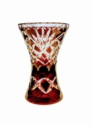 Rubinowy kryształowy wazon X 18 Ananas MaRika