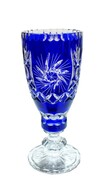 Kobaltowy kryształowy wazon wąski 30 cm Młynek Oliwka MaRika