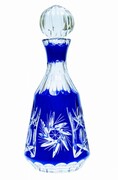 Kobaltowa kryształowa karafka do wódki 500 ml Młynek Oliwka MaRika