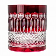 Rubinowe kryształowe szklanki do whisky 350ml Francuskie 6 sztuk MaRika
