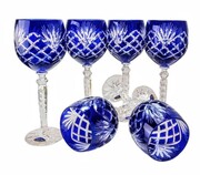 Kobaltowe kryształowe Rymery 280 ml Ananas 6 sztuk MaRika