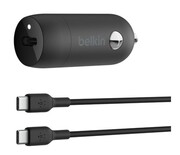 Belkin Ładowarka samochodowa 30W PD PPS Czarna + Kabel USB-C Belkin