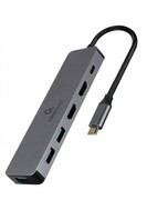 Gembird Adapter USB-C Hub USB-C PD HDMI x2 USB 3.0x3 Gembird