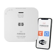 Firesco Czujnik tlenku węgla Tuya/WiFi FCO-850 WF, czujnik tlenku węgla z komunikacja WiFi, Tuya / Smart Life, autonomiczny czujnik tlenku Firesco