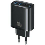 USAMS Ładowarka sieciowa 40W 2xUSB-A 2xUSB-C czarna USAMS