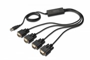 Digitus Konwerter/Adapter USB 2.0 do 4x RS232 (DB9) z kablem USB A M/Ż dł. 1,5m Digitus