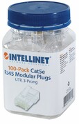 Intellinet Wtyk RJ45 UTP na drut 8p8c kat.5e słoik 100szt. Intellinet
