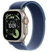 Apple Watch Ultra 3 GPS + Cellular, koperta 49 mm z tytanu w kolorze naturalnym, opaska Trail w kolorze niebieskim/jaskrawoniebieskim - rozmiar S/M Apple