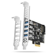 AXAGON PCEU-43RS Kontroler PCIe 4x port USB 3.2 GEN 1, UASP, chipset Renesas, 15-pin SATA zasilacz, dual power AXAGON