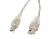 Lanberg Kabel USB 2.0 AM-BM 3M Ferryt przezroczysty Lanberg