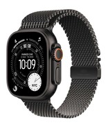 Apple Watch Ultra 3 GPS + Cellular, koperta 49 mm z tytanu w kolorze czarnym, bransoleta mediolańska z tytanu w kolorze czarnym - rozmiar M Apple