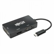 Eaton Wieloportowy adapter USB-C (M/3xF) 4K HDMI, DVI, VGA, HDCP. U444-06N-HDV4KB Czarny Eaton
